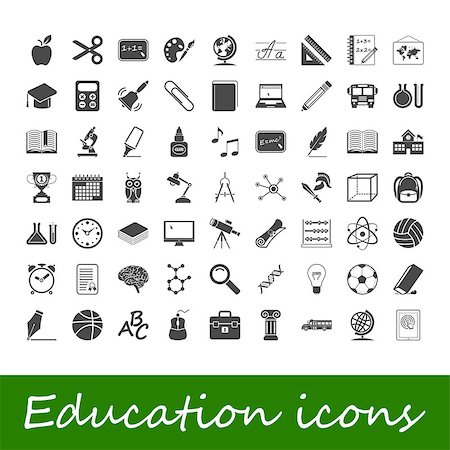 simsearch:400-07258580,k - Education icons. Vector illustration. Fotografie stock - Microstock e Abbonamento, Codice: 400-09047883