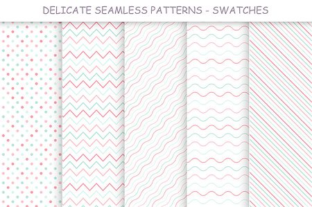 simsearch:400-09052365,k - Collection of seamless delicate patterns. Soft colors - good for your any design and ideas. Photographie de stock - Aubaine LD & Abonnement, Code: 400-09047913