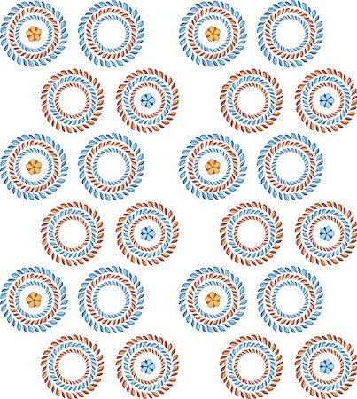 Vector flower seamless pattern. Simple flower print. Floral cute doodle background. Blue and red colors. Foto de stock - Royalty-Free Super Valor e Assinatura, Número: 400-09047970