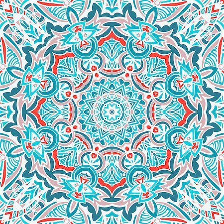 Abstract blue seamless ornamental pattern for fabric. star geometric mosaic tiled Photographie de stock - Aubaine LD & Abonnement, Code: 400-09048141