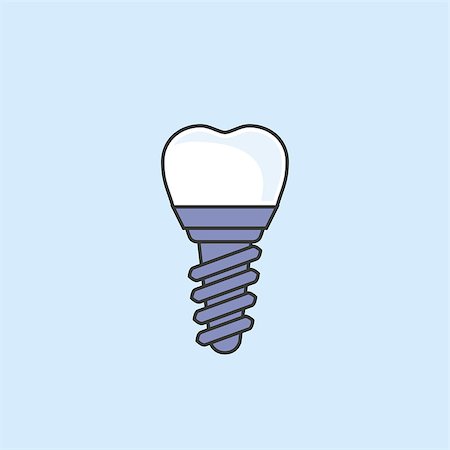 Dental implant - teeth prosthetics simple icon Photographie de stock - Aubaine LD & Abonnement, Code: 400-09048222