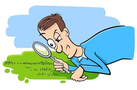 simsearch:400-07410472,k - Cartoon Humorous Concept Illustration of Watching the Grass Grow Saying or Proverb Stock Photo - Budget Royalty-Free & Subscription, Code: 400-09048288