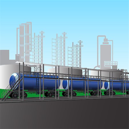 simsearch:400-07779600,k - railway tanks at the rack to load petroleum products Stockbilder - Microstock & Abonnement, Bildnummer: 400-09048426