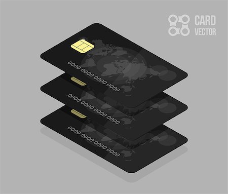 Realistic detailed credit cards set with colorful abstract design background. Golden and black credit card. Foto de stock - Super Valor sin royalties y Suscripción, Código: 400-09048439