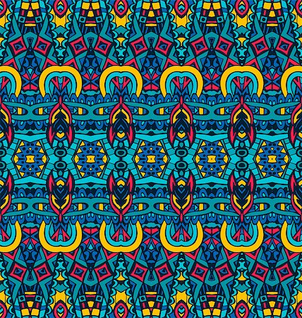 ethnic tribal festive pattern for fabric. Abstract geometric colorful seamless pattern ornamental. Mexican design Stockbilder - Microstock & Abonnement, Bildnummer: 400-09048450