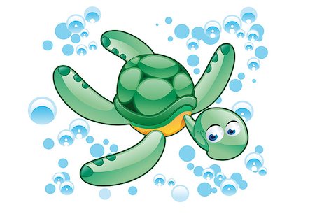 simsearch:400-08935822,k - green turtle cartoon Stock Photo - Budget Royalty-Free & Subscription, Code: 400-09048534