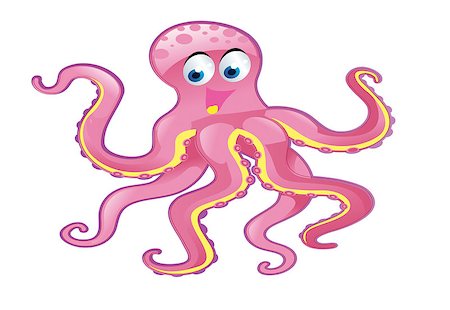 purple octopus  cartoon Stock Photo - Budget Royalty-Free & Subscription, Code: 400-09048533