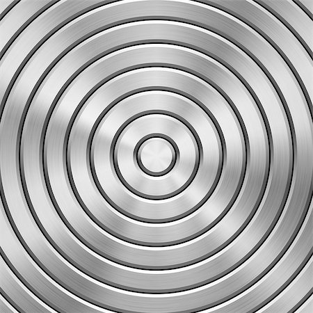 simsearch:400-06751679,k - Metal technology background with circular polished, brushed texture, chrome, silver, steel, aluminum and circle bevels for design concepts, web, prints, wallpapers, interfaces. Vector illustration. Stockbilder - Microstock & Abonnement, Bildnummer: 400-09048595