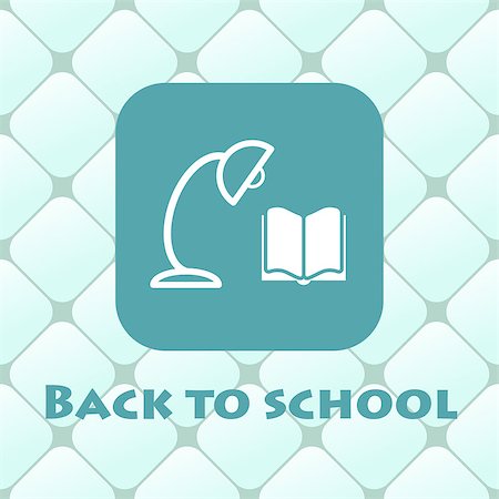 Back to school vector illustration with book, reading lamp. Stock Photo - Budget Royalty-Free & Subscription, Code: 400-09048715