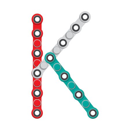 simsearch:400-04066144,k - Alphabet from the New popular anti-stress toy Spinner. Letter K. Vector Illustration. EPS10 Stock Photo - Budget Royalty-Free & Subscription, Code: 400-09048874