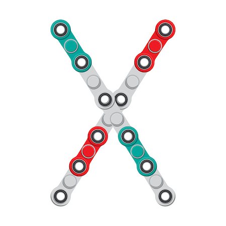 simsearch:400-04066144,k - Alphabet from the New popular anti-stress toy Spinner. Letter X. Vector Illustration. EPS10 Stock Photo - Budget Royalty-Free & Subscription, Code: 400-09048877