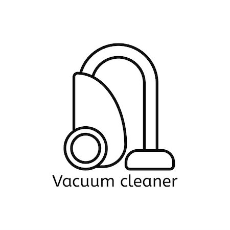 simsearch:400-04711767,k - Vacuum cleaner simple line icon. Spring-cleaning thin linear signs. Clean simple concept for websites, infographic, mobile app Photographie de stock - Aubaine LD & Abonnement, Code: 400-09049020