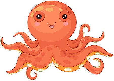 Illustration of cute Octopus Stock Photo - Budget Royalty-Free & Subscription, Code: 400-09049112