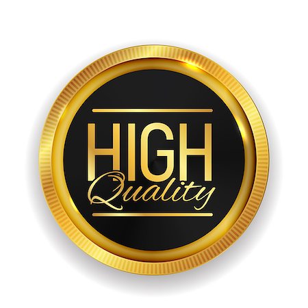 quality label - High Quality Golden Medal Icon Seal  Sign Isolated on White Background. Vector Illustration EPS10 Foto de stock - Super Valor sin royalties y Suscripción, Código: 400-09049227