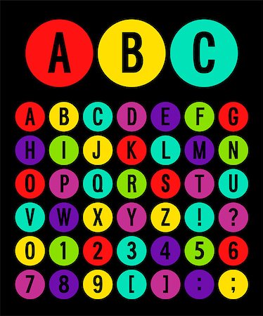 simsearch:400-08263009,k - Round icons alphabet. Vector illustration. Photographie de stock - Aubaine LD & Abonnement, Code: 400-09049366