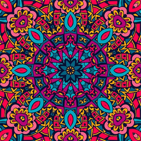 Abstract geometric colorful seamless pattern. fancy doodle design background Stockbilder - Microstock & Abonnement, Bildnummer: 400-09049399