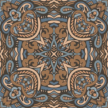 simsearch:400-08966083,k - Abstract Tribal indian mosaic motif seamless pattern. Bohemian Geometric print Stockbilder - Microstock & Abonnement, Bildnummer: 400-09049403