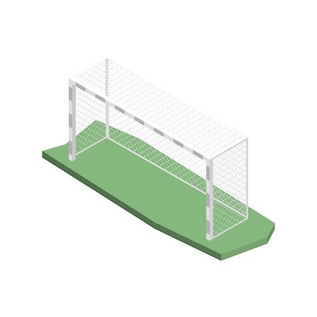 flat soccer ball - Gate for playing soccer, isolated on white background. Design of sports equipment elements. Flat 3d isometric style, vector illustration. Stock Photo - Budget Royalty-Free & Subscription, Code: 400-09049480