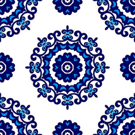 Abstract seamless ornamental floral circle vector pattern for fabric Stockbilder - Microstock & Abonnement, Bildnummer: 400-09049506