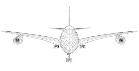 simsearch:400-04214738,k - Airplane in wire-frame style. EPS 10 vector format. Vector rendering of 3d Stock Photo - Budget Royalty-Free & Subscription, Code: 400-09049515