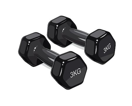 Black dumbbells for fitness. Sports inventory. Barbells. Bodybuilding gym equipment. Isolated white background. Eps10 vector illustration. Foto de stock - Royalty-Free Super Valor e Assinatura, Número: 400-09049563