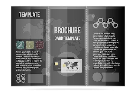 Black template brochure, business cool design. For banking app or site. Foto de stock - Super Valor sin royalties y Suscripción, Código: 400-09049581