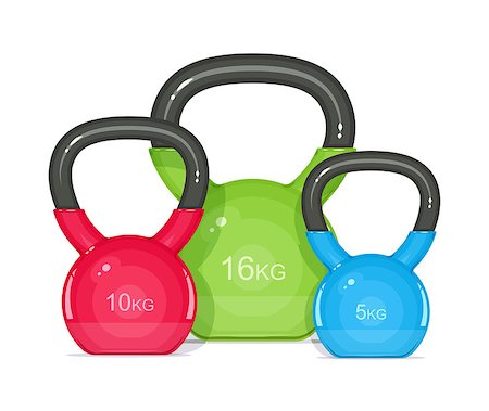 Kettlebells. Equipment for fitness. Sport inventory. Isolated white background. Eps10 vector illustration. Foto de stock - Royalty-Free Super Valor e Assinatura, Número: 400-09049667