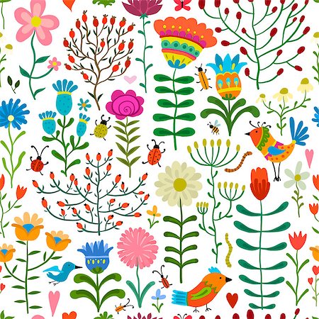 simsearch:400-06096999,k - Floral seamless pattern, sketch for your design. Vector illustration Stock Photo - Budget Royalty-Free & Subscription, Code: 400-09049709
