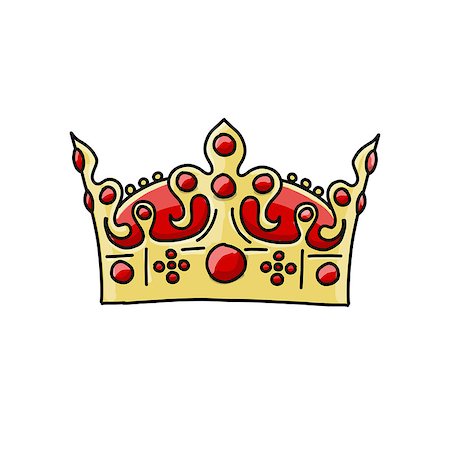 drawing symbols in the medieval kingdom - Crown, sketch for your design. Vector illustration Stock Photo - Budget Royalty-Free & Subscription, Code: 400-09049720