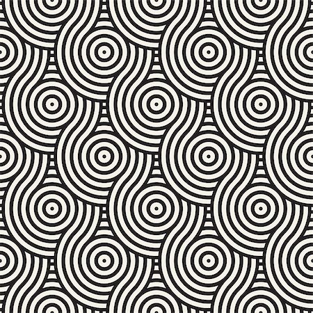 simsearch:400-08807079,k - Vector seamless geometric pattern composed with circles and lines. Modern stylish rounded stripes texture. Repeating abstract decorative background Stock Photo - Budget Royalty-Free & Subscription, Code: 400-09049756