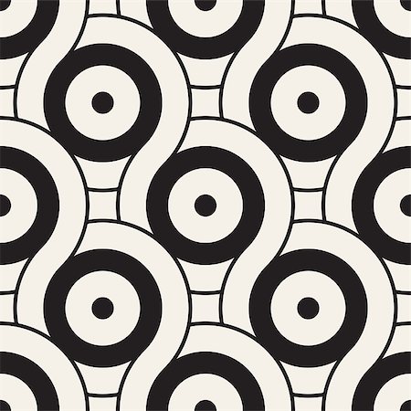 simsearch:400-08807079,k - Vector seamless geometric pattern composed with circles and lines. Modern stylish rounded stripes texture. Repeating abstract decorative background Stock Photo - Budget Royalty-Free & Subscription, Code: 400-09049758
