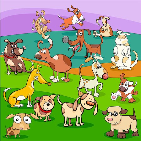 simsearch:400-08998845,k - Cartoon Illustration of Spotted Dogs and Puppies Animal Characters Group Foto de stock - Super Valor sin royalties y Suscripción, Código: 400-09049807