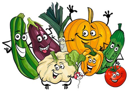 simsearch:400-09050960,k - Cartoon Illustration of Funny Vegetables Food Characters Group Foto de stock - Super Valor sin royalties y Suscripción, Código: 400-09049833