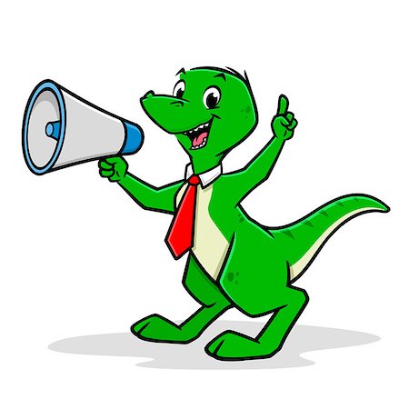 Vector illustration of a funny dinosaur shouting with megaphone for design element Foto de stock - Super Valor sin royalties y Suscripción, Código: 400-09049860