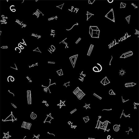 simsearch:400-07038979,k - abstract vector school doodles seamless pattern Stockbilder - Microstock & Abonnement, Bildnummer: 400-09049925