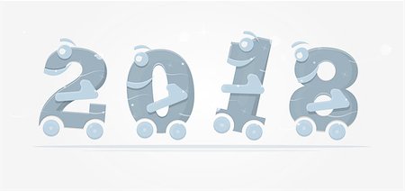 Fun figures on wheels for childrens vector illustrations. Foto de stock - Super Valor sin royalties y Suscripción, Código: 400-09050071