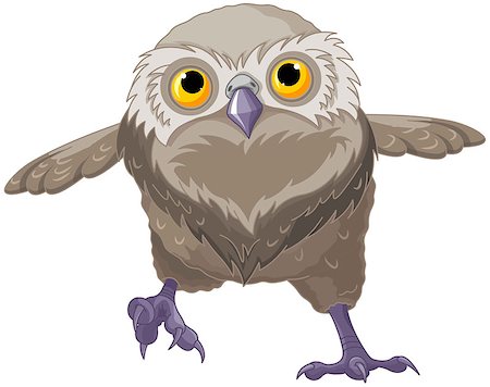 Illustration of a cartoon baby owl Stock Photo - Budget Royalty-Free & Subscription, Code: 400-09050093
