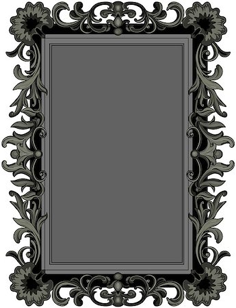 Illustration of antique black frame Stock Photo - Budget Royalty-Free & Subscription, Code: 400-09050145