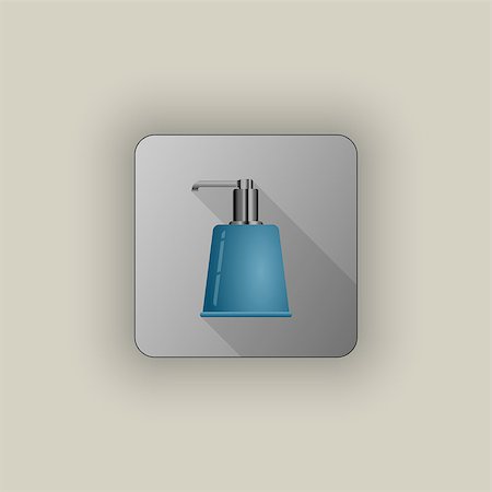 Vector illustration of blue colored dispener square icon. Stock Photo - Budget Royalty-Free & Subscription, Code: 400-09050156