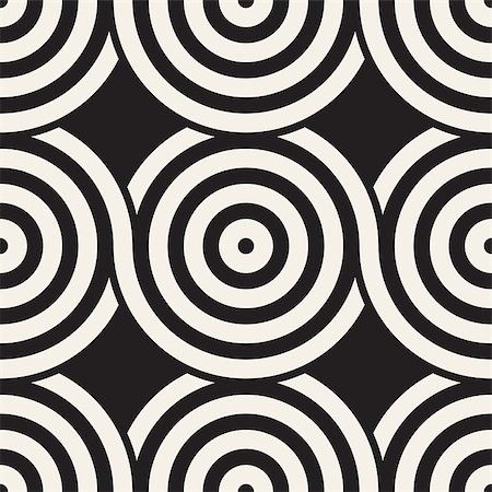 simsearch:400-08807079,k - Vector seamless geometric pattern composed with circles and lines. Modern stylish rounded stripes texture. Repeating abstract decorative background Stock Photo - Budget Royalty-Free & Subscription, Code: 400-09050189