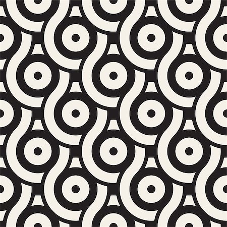 simsearch:400-08807079,k - Vector seamless geometric pattern composed with circles and lines. Modern stylish rounded stripes texture. Repeating abstract decorative background Stock Photo - Budget Royalty-Free & Subscription, Code: 400-09050191