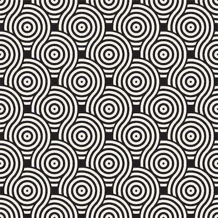 simsearch:400-08807079,k - Vector seamless geometric pattern composed with circles and lines. Modern stylish rounded stripes texture. Repeating abstract decorative background Stock Photo - Budget Royalty-Free & Subscription, Code: 400-09050193