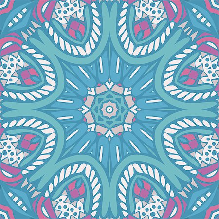 Blue Geometric abstract seamless pattern. Classic background. illustration Stockbilder - Microstock & Abonnement, Bildnummer: 400-09050227