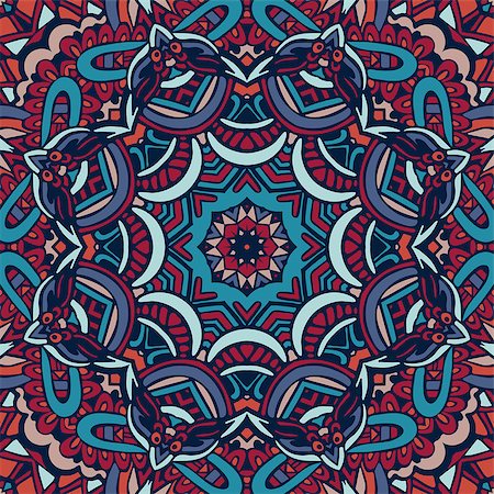 Tribal art seamless pattern. Ethnic geometric print. Colorful repeating background texture. Stockbilder - Microstock & Abonnement, Bildnummer: 400-09050235