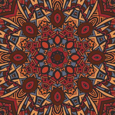 Tribal indian vintage ethnic seamless design. Festive colorful mandala pattern Photographie de stock - Aubaine LD & Abonnement, Code: 400-09050233