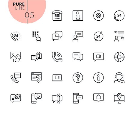 Modern outline web icons collection for web and app design and development. Premium quality vector illustration of thin line web symbols. Stock Photo - Budget Royalty-Free & Subscription, Code: 400-09050383