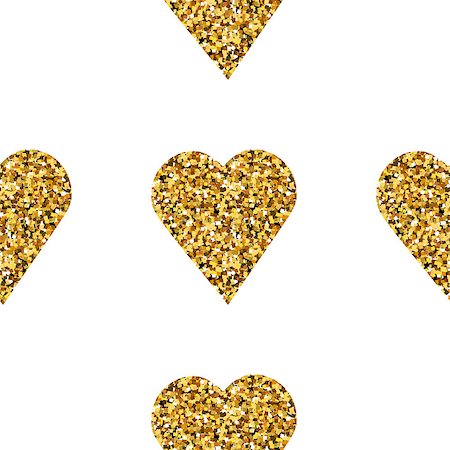 Gold hearts seamless pattern on white background. Fashion backdrop for print, poster, card. Golden vextor hearts texture. Stock Photo - Budget Royalty-Free & Subscription, Code: 400-09050417