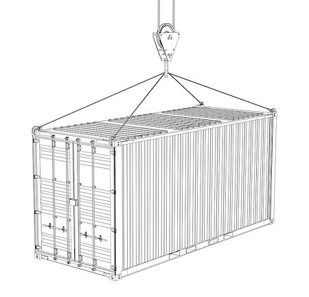 simsearch:700-03556898,k - Cargo container hanging on hook of crane. Vector rendering of 3d Foto de stock - Super Valor sin royalties y Suscripción, Código: 400-09050545