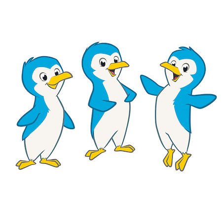 Vector illustration of three cute happy penguins Foto de stock - Super Valor sin royalties y Suscripción, Código: 400-09050585