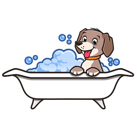 simsearch:400-09049781,k - Vector illustration of a cute happy dog having a bath Foto de stock - Super Valor sin royalties y Suscripción, Código: 400-09051059